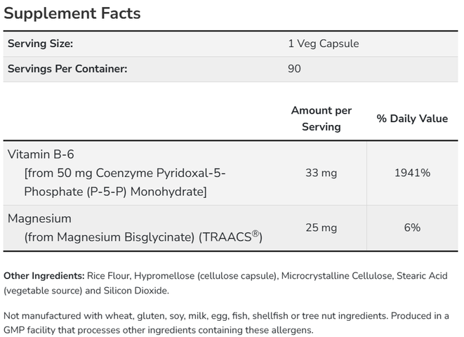 Viên Uống NOW P-5-P Vitamin B6 Magnesium Bisglycinate Hỗ Trợ Điều Hòa Tâm Trạng Giảm Căng Thẳng - YoungFit