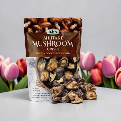 Nấm Hương Sấy Giòn Shiitake Mushroom Crisps DJ&A – Túi 300g Từ Úc