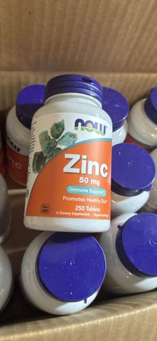 Viên uống Now Zinc 50 mg |250 viên| Nâng cao hệ miễn dịch - Hỗ trợ sức khỏe sinh sản nam giới & Chăm sóc da/móng/tóc toàn diện [S/P Chuẩn Mỹ]