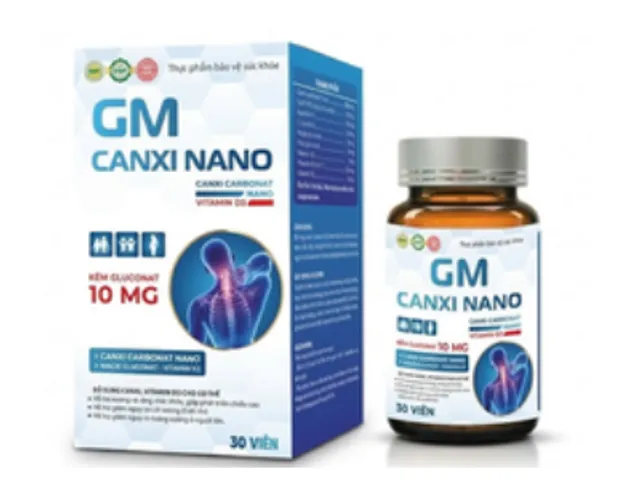 Viên uống GM Canxi Nano giúp xương và răng chắc khỏe, phát triển chiều cao hộp 30 viên