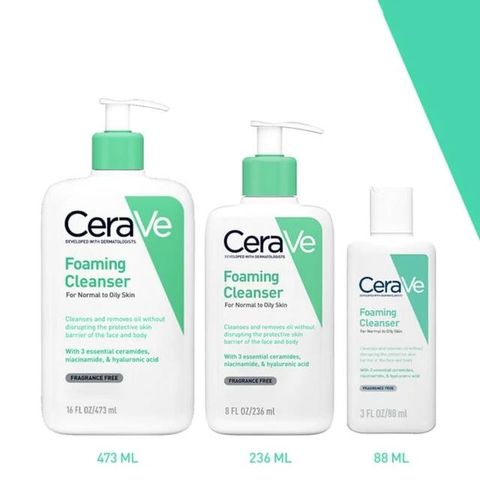 CeraVe Foaming Cleanser 236ml – Sữa Rửa Mặt Tạo Bọt Làm Sạch Dầu Thừa Cho Da Dầu