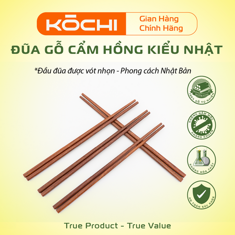 Bộ Đũa Ăn Cơm Cao Cấp Chính Hãng Kochi - Đũa Gỗ Tự Nhiên An Toàn, Không Hóa Chất, Thiết Kế Tối Giản, Chất Lượng Cao Cấp