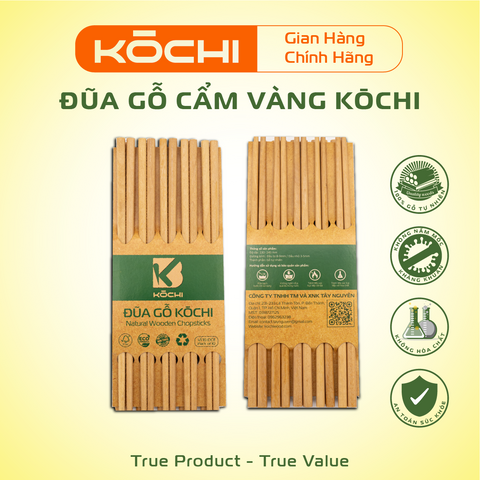 Bộ Đũa Ăn Cơm Cao Cấp Chính Hãng Kochi - Đũa Gỗ Tự Nhiên An Toàn, Không Hóa Chất, Thiết Kế Tối Giản, Chất Lượng Cao Cấp