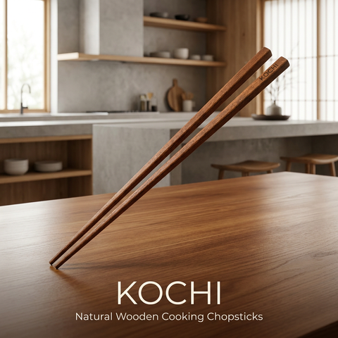 Đũa Bếp Đũa Chiên Đũa Xào - Chính hãng Kochi -  Gỗ Tự Nhiên An Toàn, Không Hóa Chất, Chống Mốc Đồ Dùng Bếp Cao Cấp