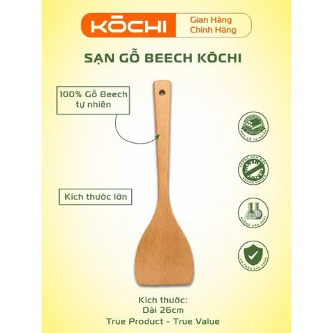 Bộ Sạn Gỗ KOCHI Chính Hãng - An Toàn, Không Độc Hại, Không Trầy Chảo, Sấy Khô Chống Mốc, Dụng Cụ Nhà Bếp Cao Cấp