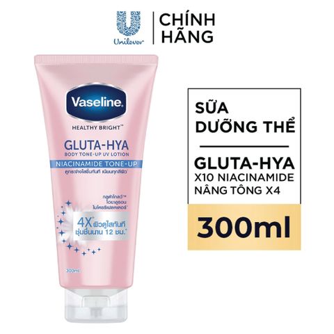Sữa Dưỡng Thể Vaseline 4X Gluta-Hya Niacinamide Tone Up 300ml (Hàng nhập khẩu có tem phụ)
