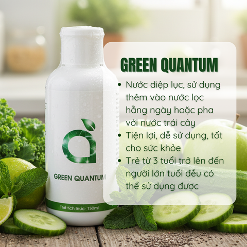 Green Quantum nước uống cô đặc diệp lục 150ml hỗ trợ thanh lọc cơ thể tăng đề kháng giảm mệt mỏi