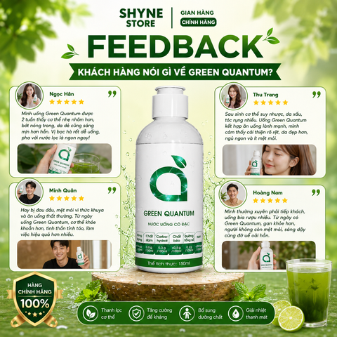 Green Quantum Diệp Lục Lượng Tử 150ml Hỗ Trợ Đào Thải Độc Tố Thanh Lọc Cơ Thể