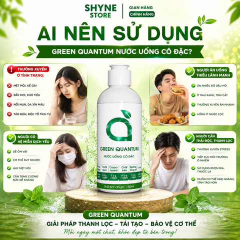 Green Quantum Diệp Lục Lượng Tử 150ml Hỗ Trợ Đào Thải Độc Tố Thanh Lọc Cơ Thể