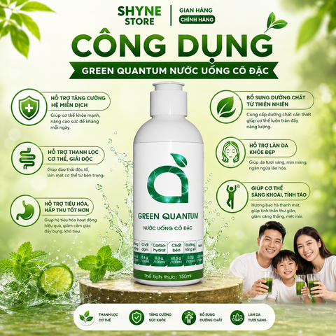 Green Quantum Diệp Lục Lượng Tử 150ml Hỗ Trợ Đào Thải Độc Tố Thanh Lọc Cơ Thể