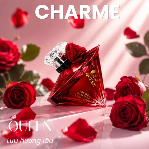 Nước Hoa Nữ Charme QUEEN 50ML/100ML - Hương Hoa Cỏ Trái Cây Sang Trọng, Quyến Rũ, Độc Đáo, Duy Trì Lưu Hương Lâu 7-12 Giờ