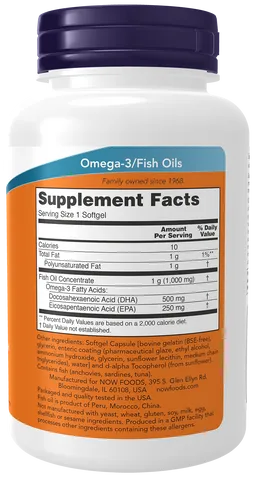 Viên uống bổ não DHA 500 Now Foods - Hỗ trợ tăng cường trí nhớ và sức khỏe não bộ cho người lớn, lọ 90 viên