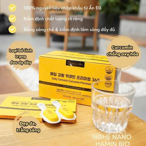 Tinh Nghệ Hamin Bio Daily Turmeric Curcumin Premium 365 Hàn Quốc 32 Tép Giúp Đẹp Da [hàng nhập khẩu] 801758