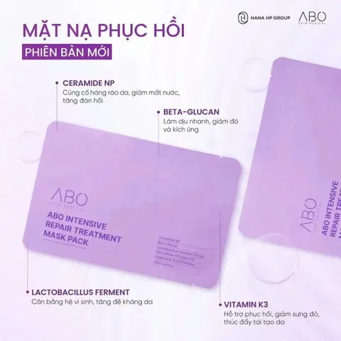 Combo 10 Mặt Nạ ABO Active B5 Hyaluron 25ml - Cấp Ẩm, Phục Hồi Và Làm Dịu Da, Chất Liệu Thiên Nhiên An Toan Cho Da