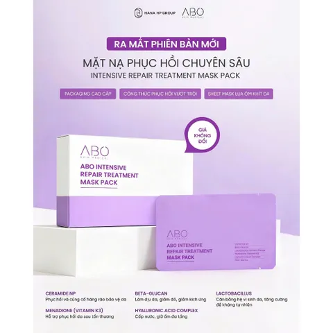 Combo 10 Mặt Nạ ABO Active B5 Hyaluron 25ml - Cấp Ẩm, Phục Hồi Và Làm Dịu Da, Chất Liệu Thiên Nhiên An Toan Cho Da