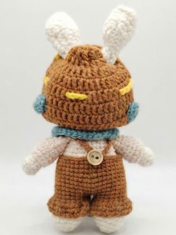 Móc khóa len handmade thỏ phi công, cún xám đáng yêu