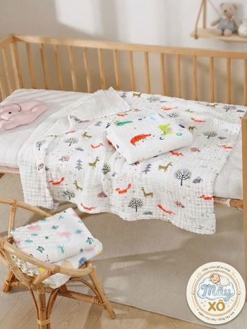 Khăn xô tắm 6 lớp 100% cotton cho bé siêu mềm, thấm hút, khăn tắm sơ sinh cao cấp, set combo có quà tặng