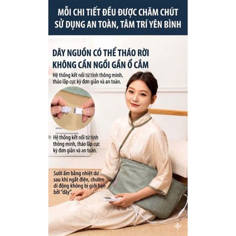 Đai chườm cao cấp không chảy nước - giảm đau mỏi - giữ ấm vùng bụng eo -  (chính hãng Đồng Nhân Đường Tongrentang)