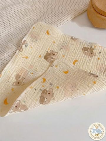 Khăn sữa muslin 4 lớp, set 10c tặng 2, 100% cotton siêu thấm hút