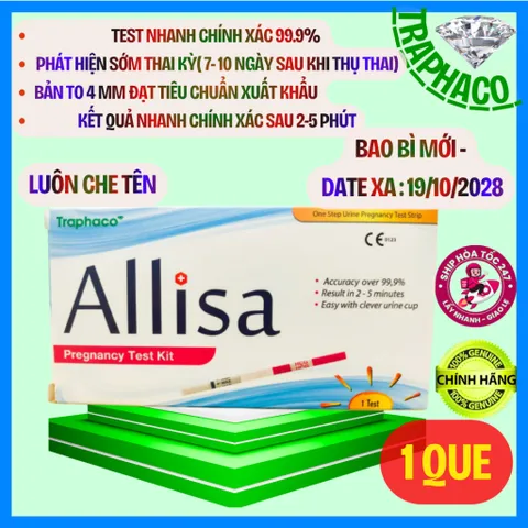 [Che Tên] Combo 5 Que thử thai Allisa Traphaco Có Cốc - Đạt chuẩn xuất sang Châu Âu