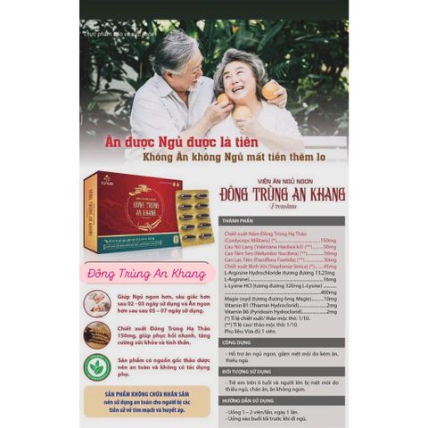Viên uống Đông Trùng Hạ Thảo An Khang giúp ăn ngon, ngủ sâu hồi phục nhanh sức khỏe và tinh thần 801810