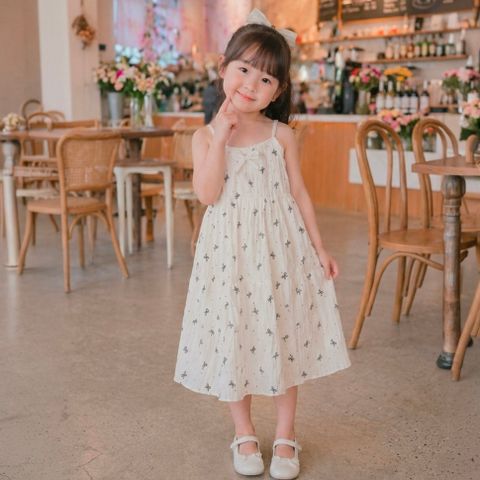 Đầm 2 dây 3 tầng cho bé gái xô Muslin SONBEE form rộng mặc ngủ chất liệu xô chính phẩm loại 1.