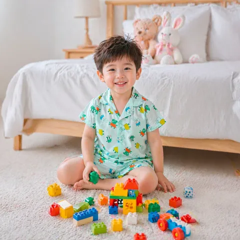 Bộ quần áo pyjama cho bé SONBEE chất liệu sợi tổng hợp cao cấp, form rộng thoải mái, size 11-20kg