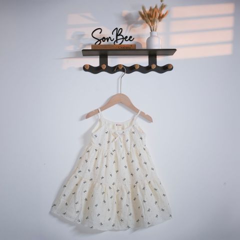 Đầm 2 dây 3 tầng cho bé gái xô Muslin SONBEE form rộng mặc ngủ chất liệu xô chính phẩm loại 1.