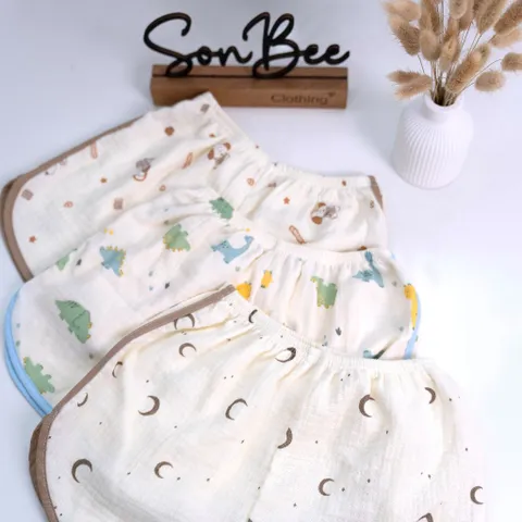 Bộ sát nách bé trai SONBEE chất xô muslin, bộ bé trai mùa hè, thoáng mát, size từ 10-26kg