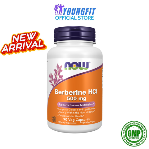 Viên Uống NOW Berberine HCL Hỗ Trợ Ổn Định Đường Huyết Cân Bằng Mỡ Máu - YoungFit