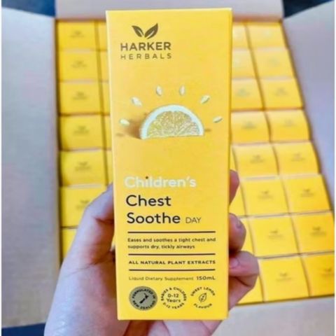 Siro Harker Herbals Children's Chest Soothe DAY |150 mL| Giảm ho khan/ngứa rát họng - Long đờm ban ngày & dễ thở hơn cho trẻ 6 tháng - 12 tuổi [S/P Chuẩn NZ]