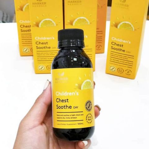 Siro Harker Herbals Children's Chest Soothe DAY |150 mL| Giảm ho khan/ngứa rát họng - Long đờm ban ngày & dễ thở hơn cho trẻ 6 tháng - 12 tuổi [S/P Chuẩn NZ]