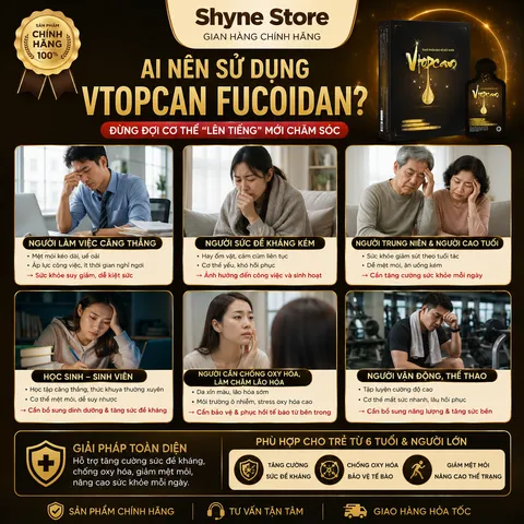VTOPCAN FUCOIDAN – Thực phẩm bảo vệ sức khỏe hỗ trợ tăng sức đề kháng, chống oxy hóa, giảm mệt mỏi