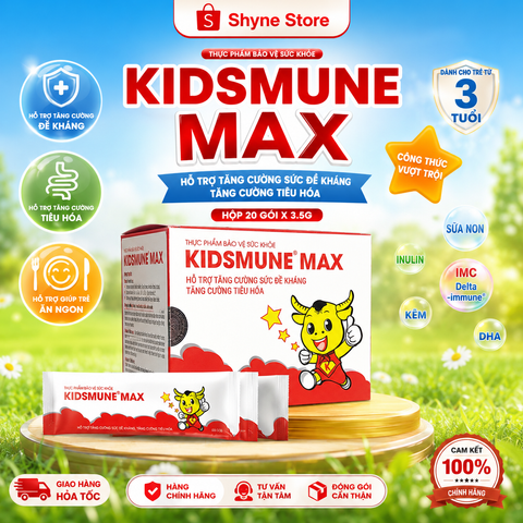 Kidsmune Max - Men Vi Sinh Hỗ Trợ Tiêu Hóa, Tăng Đề Kháng, Giúp Trẻ Ăn Ngon, Ngủ Ngon và Phát Triển Toàn Diện
