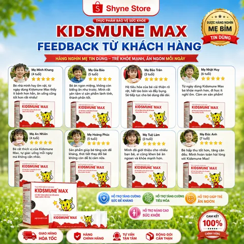 Kidsmune Max - Men Vi Sinh Hỗ Trợ Tiêu Hóa, Tăng Đề Kháng, Giúp Trẻ Ăn Ngon, Ngủ Ngon và Phát Triển Toàn Diện