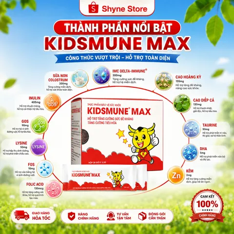 Kidsmune Max - Men Vi Sinh Hỗ Trợ Tiêu Hóa, Tăng Đề Kháng, Giúp Trẻ Ăn Ngon, Ngủ Ngon và Phát Triển Toàn Diện