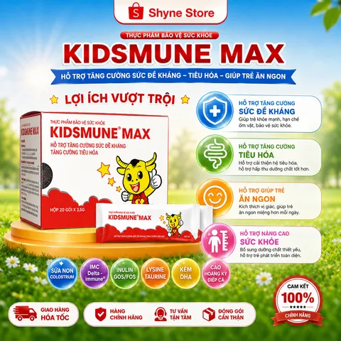 Kidsmune Max - Men Vi Sinh Hỗ Trợ Tiêu Hóa, Tăng Đề Kháng, Giúp Trẻ Ăn Ngon, Ngủ Ngon và Phát Triển Toàn Diện