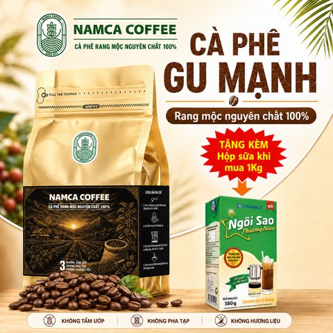 (1 Kg) CÀ PHÊ GU MẠNH - Rang Mộc Nguyên Chất 100%. (Đã bao gồm 8% VAT)