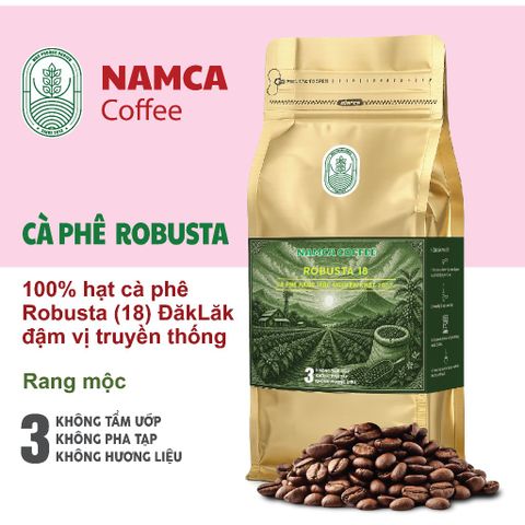 (1 Kg) CÀ PHÊ ROBUSTA S18 (Đak Lak) - Rang Mộc Nguyên Chất 100% (Đã bao gồm 8% VAT)