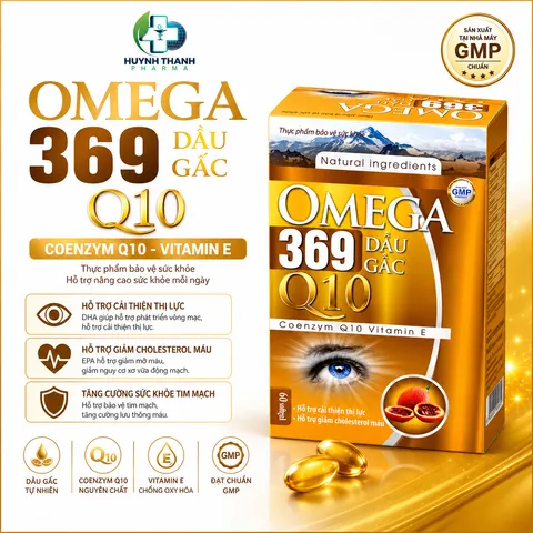 Thực Phẩm Chức Năng Omega 369 Q10 Dầu Gấc - Lọ 60 Viên