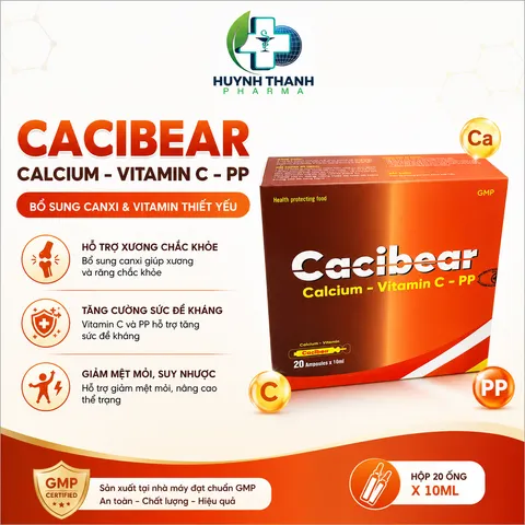 CACIBEAR Hỗ Trợ Bổ Sung Calci- Hộp 20 Ống.