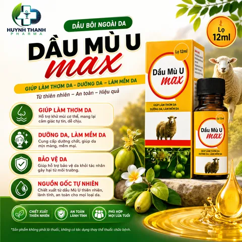 DẦU MÙ U MAX NEW GIÚP GIẢM CÁC VẾT THƯƠNG BỎNG - Chai 12ml