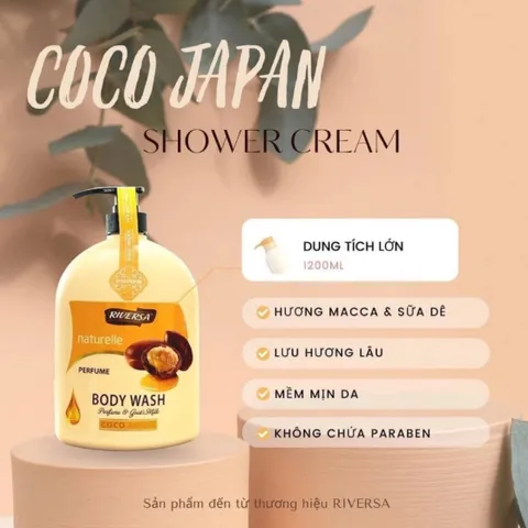 Sữa tắm Riversa Coco Japan Macca 1200ml