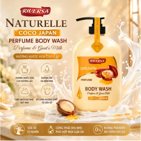 Sữa tắm Riversa Coco Japan Macca 1200ml