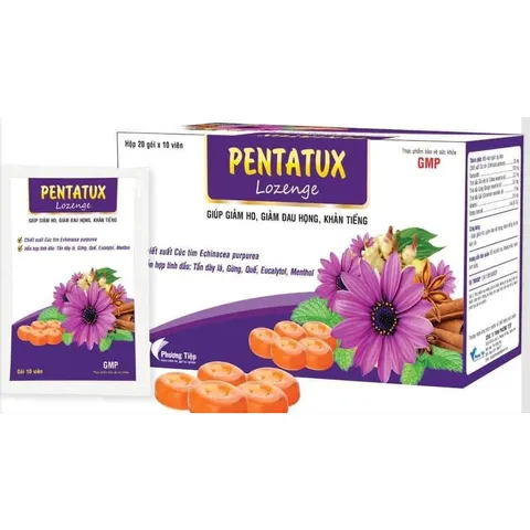 Viên ngậm ho Pentatux Lozenge Phương Tiệp gói x 10 viên