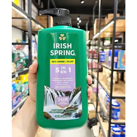 Sữa Tắm Gội Irish Spring 5in1 Dành Cho Nam 887ml