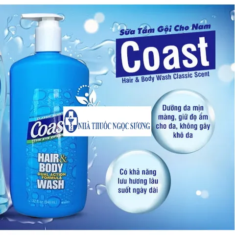 Sữa tắm gội cho nam Coast Hair & Body Wash 946ml 802012