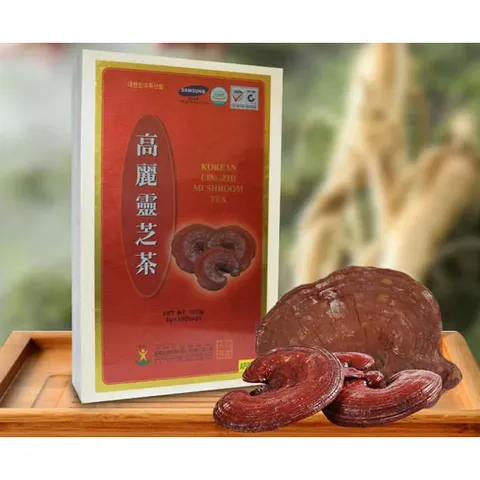 Trà linh chi hòa tan Hàn Quốc hộp gỗ 100 gói