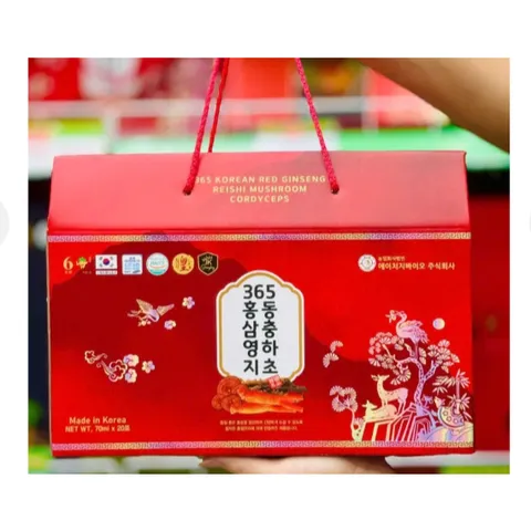 Nước Hồng Sâm Linh Chi Đông Trùng hạ thảo 365 - 70ml x 20 gói