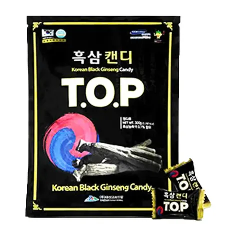 Kẹo Hắc Sâm T.O.P Daesan 300gr/gói - Kẹo Hồng Sâm Không Đường Sugar Free KGS Hàn Quốc